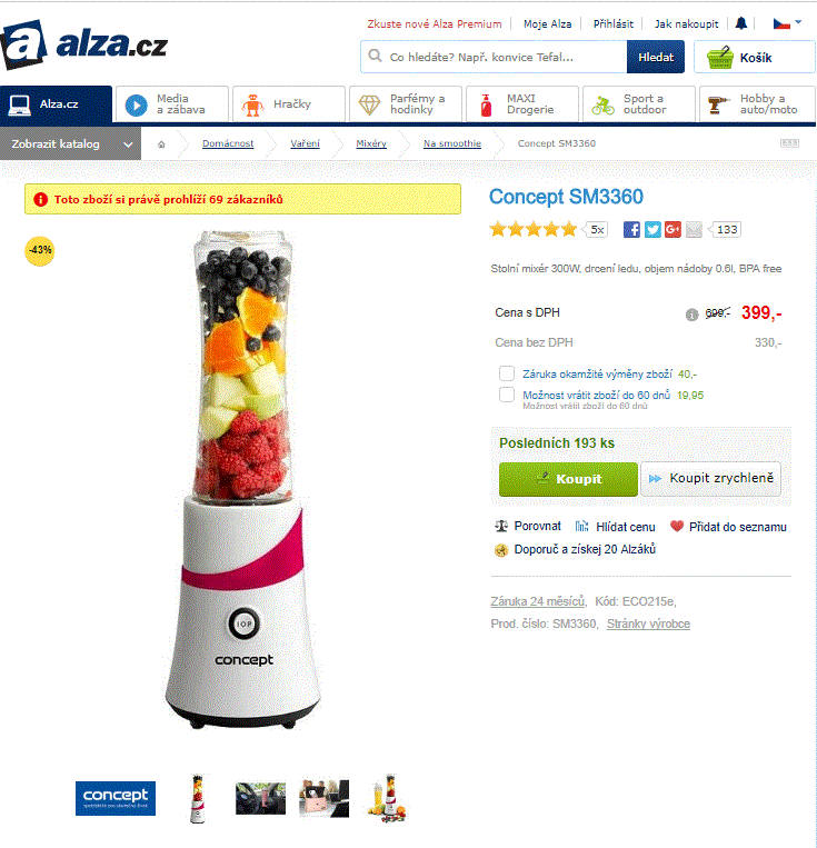 Smoothie mixér Concept, 300W