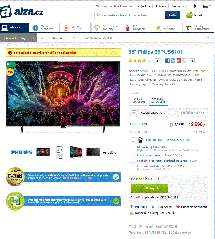 Ultra HD 4K TV, Smart, 139 cm, Philips