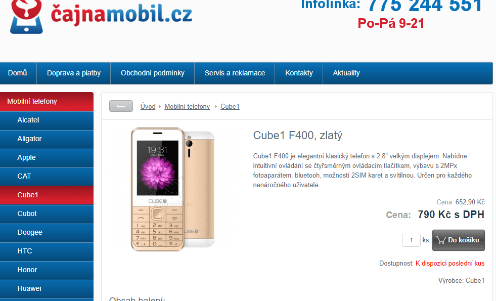 Mobil CUBE1 F400, 3 barvy