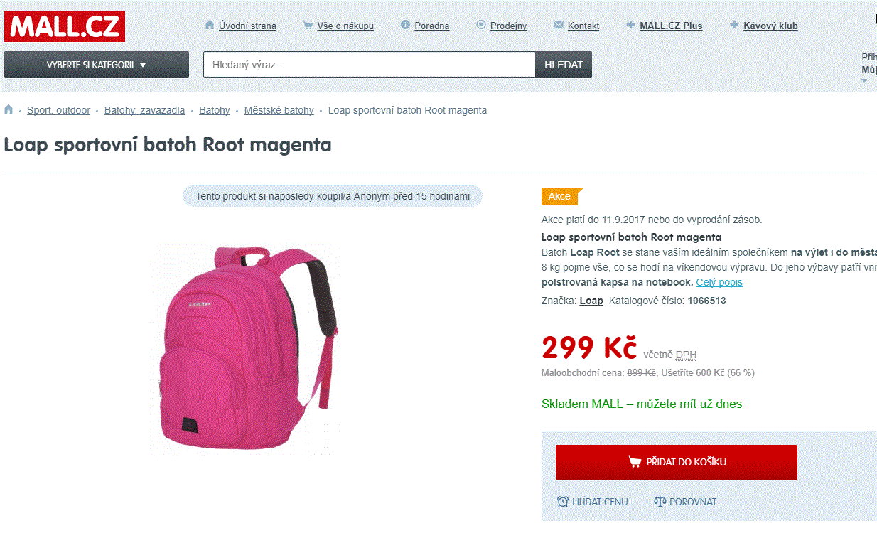 Loap sportovní batoh Root, 22 l 
