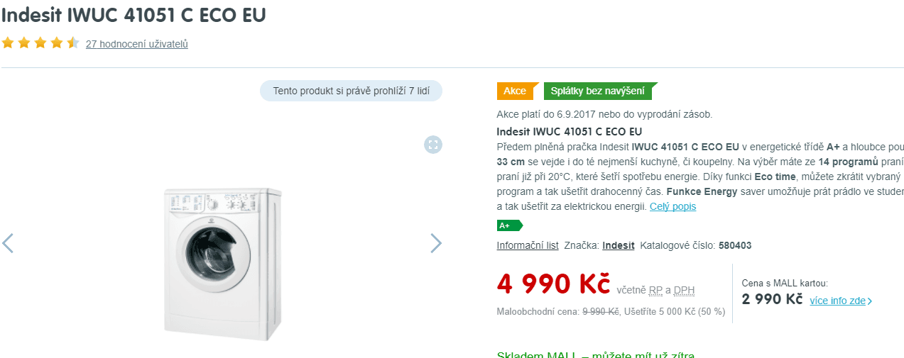 Indesit, 4kg, 1000 ot., 33cm, A+