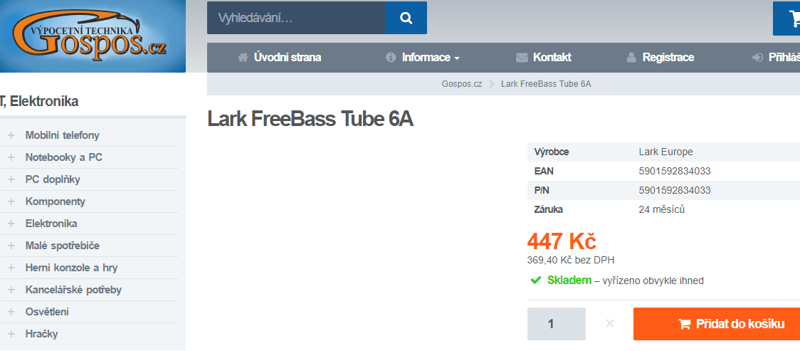 Subwoofer do auta Lark FreeBass Tube 6A