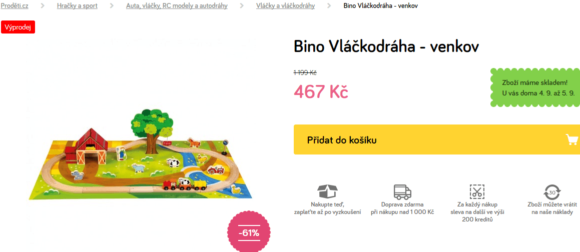 Dřevěná vláčkodráha Bino