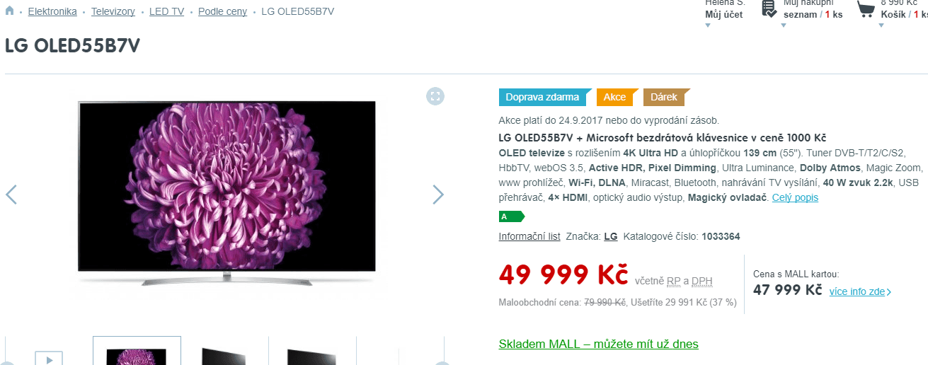 OLED TV, 139 cm, Smart, LG
