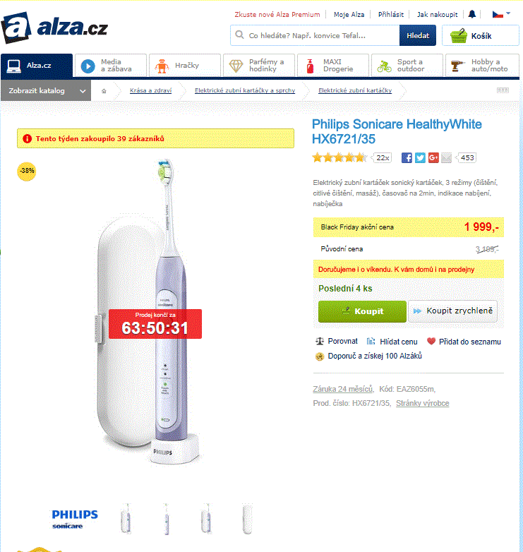 Philips Sonicare HealthyWhite HX6721