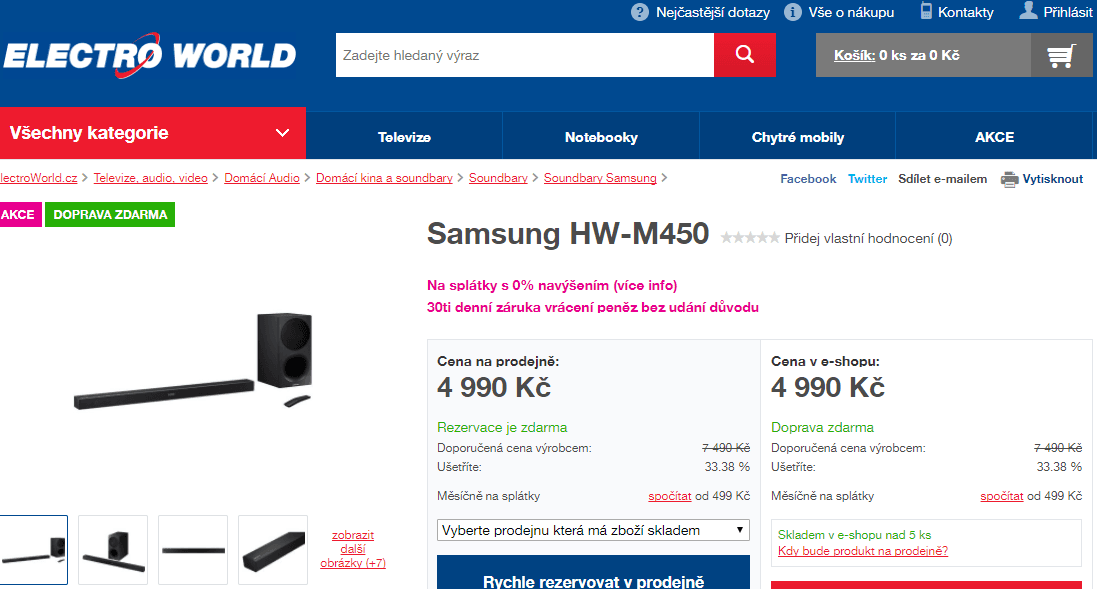 BT soundbar Samsung HW-M450, 2.1