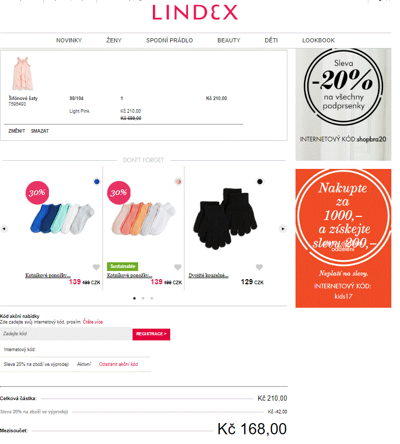 Extra sleva 20% na výprodeje