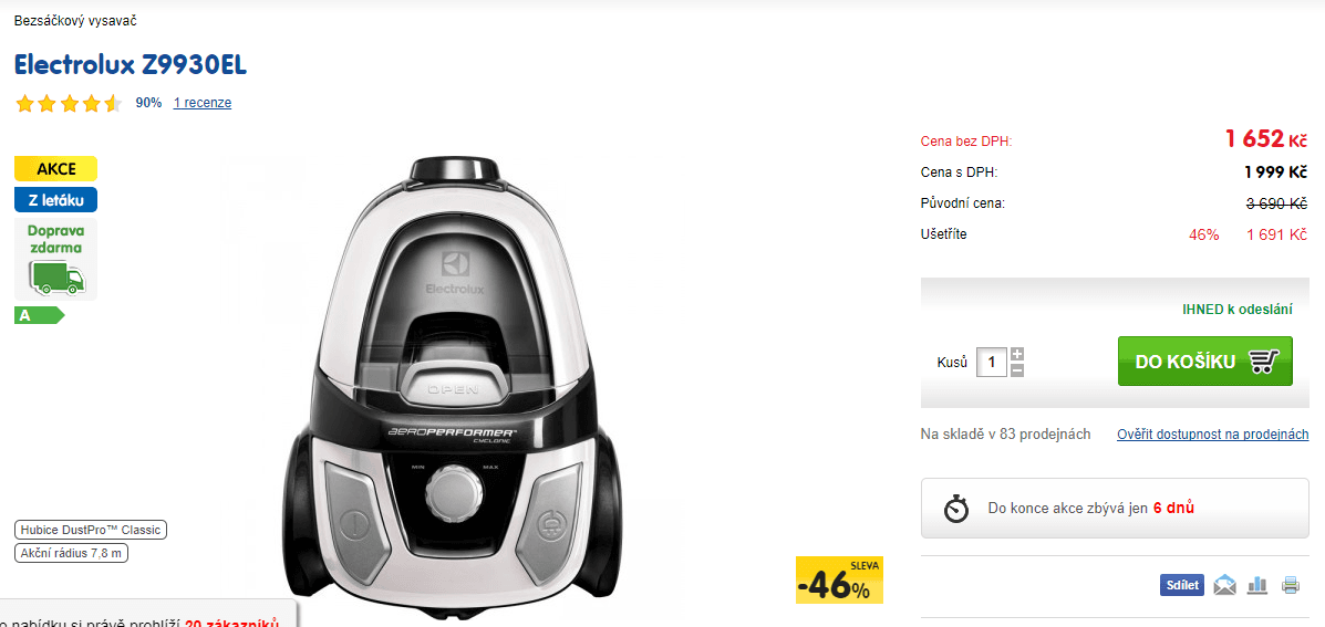 Bezsáčkový vysavač Electrolux Z 9930 EL