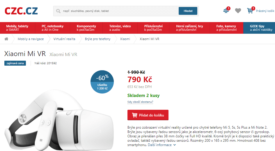 Virtuální realita Xiaomi Mi VR