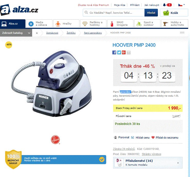 Parní generátor Hoover PMP 2400