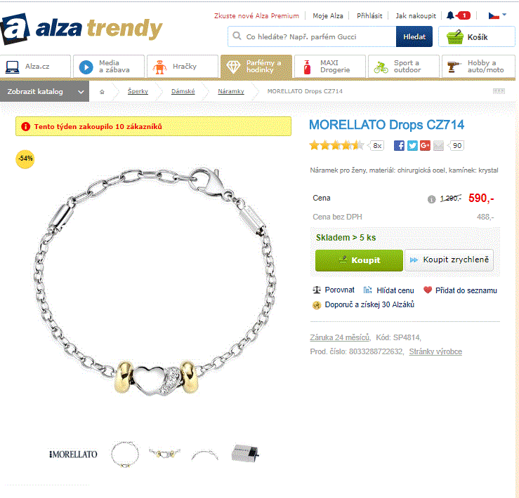 Náramek Morellato Drops CZ714