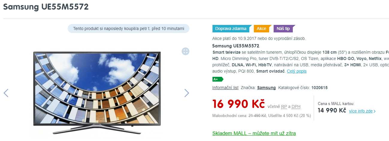Full HD LED TV, Smart, 139 cm, Samsung