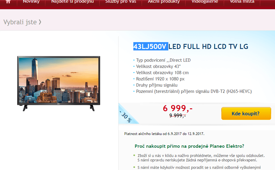 Full HD LED TV, 108cm, LG