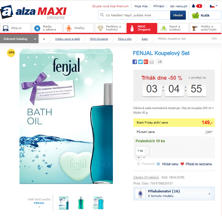 Dárková sada FENJAL (olej + mýdlo)