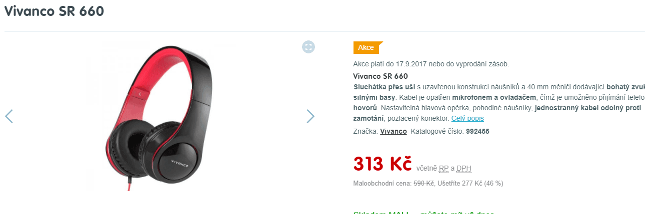 Sluchátka Vivanco SR660