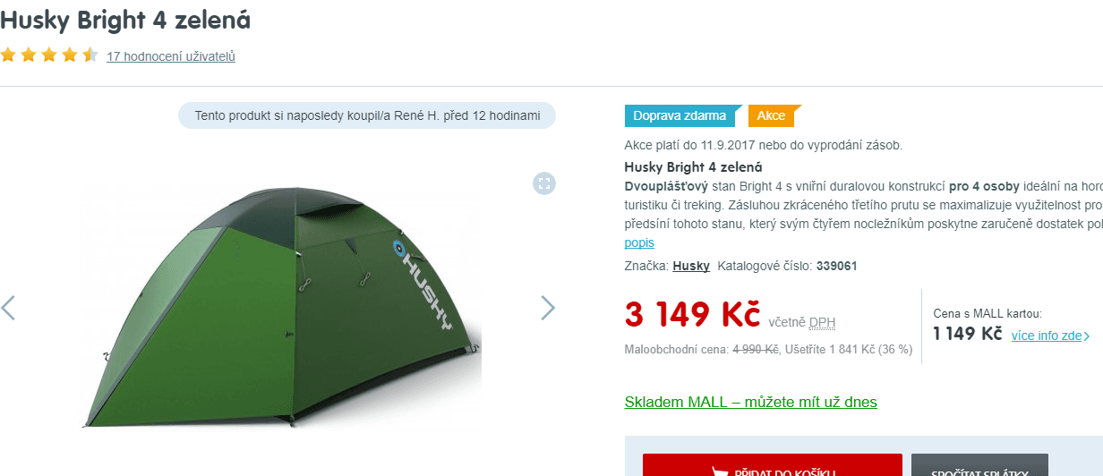 Stan pro 4 osoby Husky Bright 4 