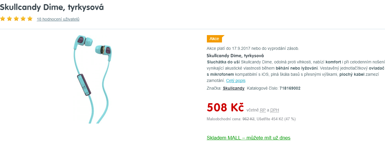 Sluchátka pro ženy Skullcandy Dime 