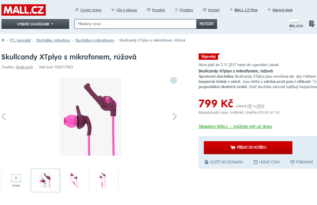 Sportovní sluchátka Skullcandy XTplyo 