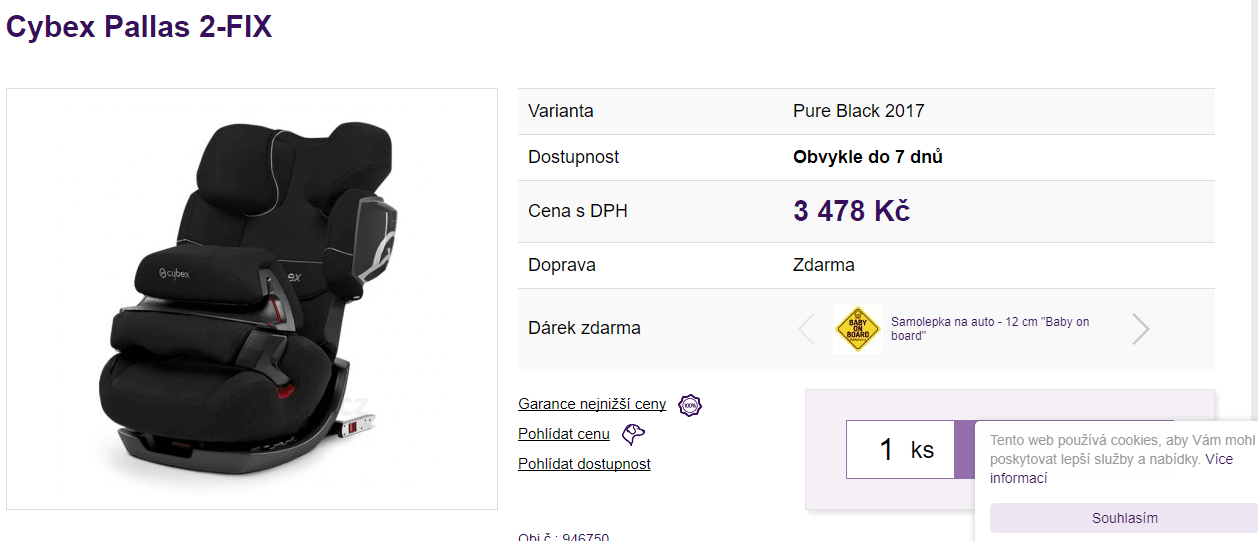 Autosedačka 9-36kg Cybex Pallas 2 fix 2017