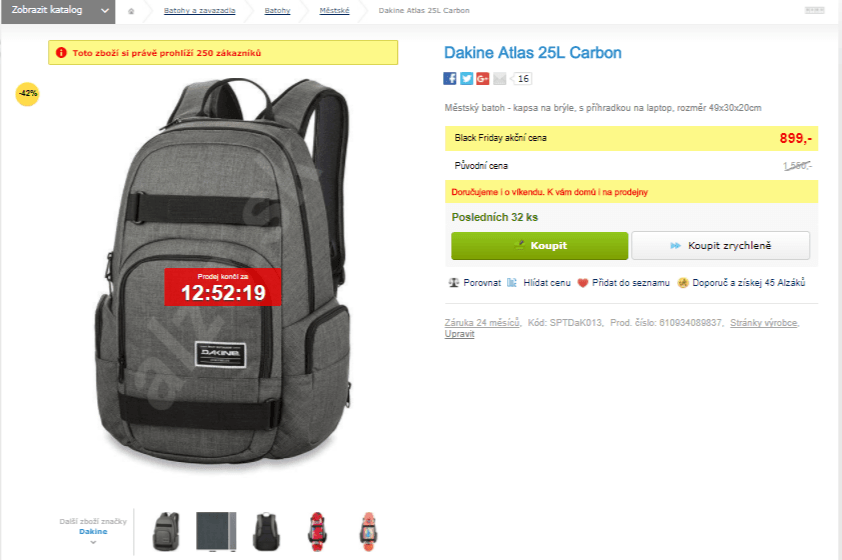 Batoh Dakine Atlas carbon 25l 