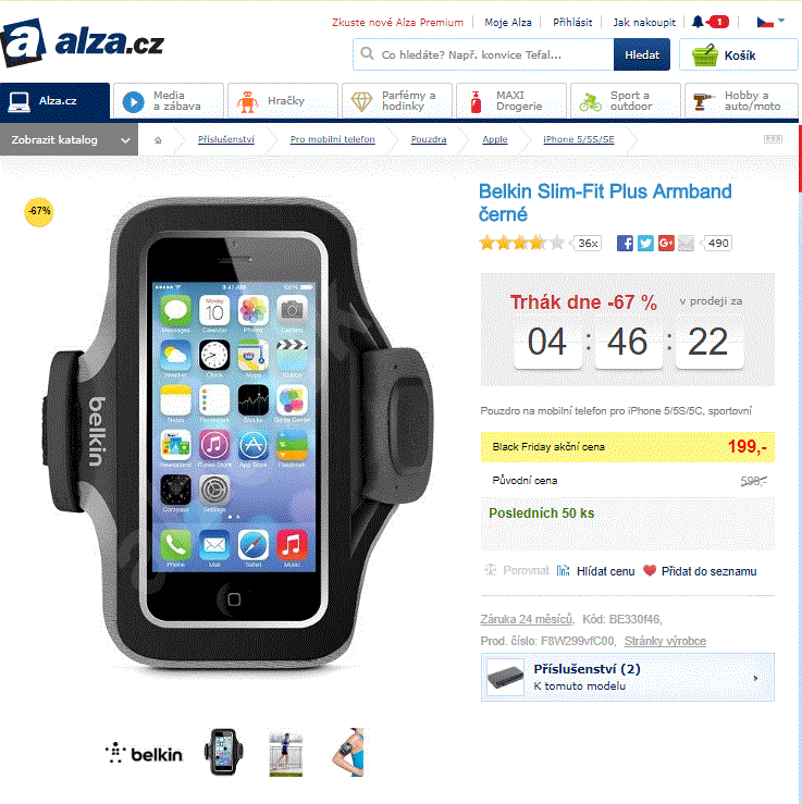 Sportovní pouzdro Belkin pro iPhone 5/5S/5C