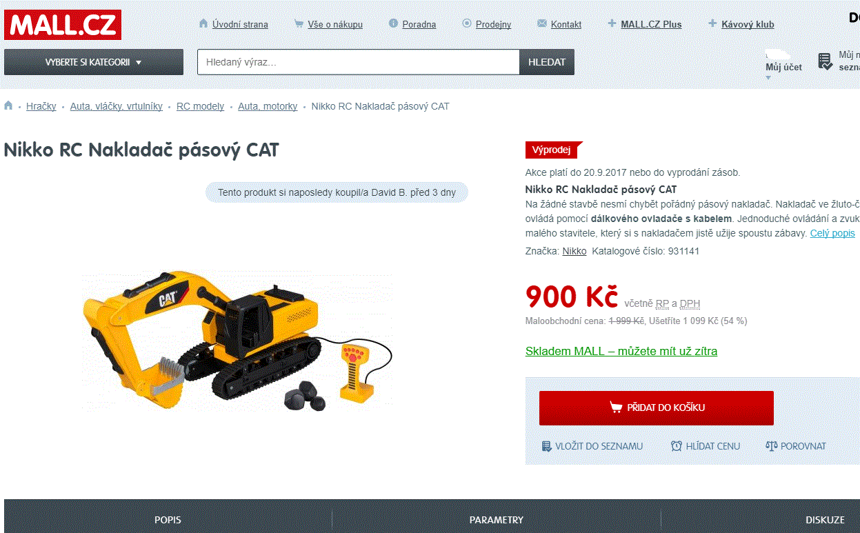 Nikko RC Nakladač pásový CAT