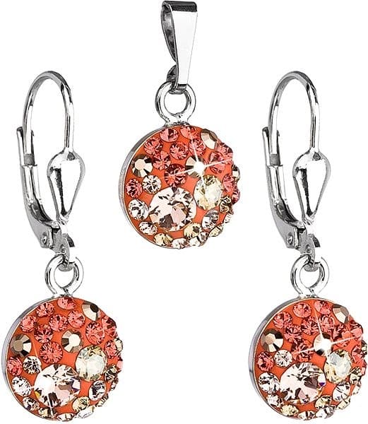 Orange souprava s krystaly Swarovski 