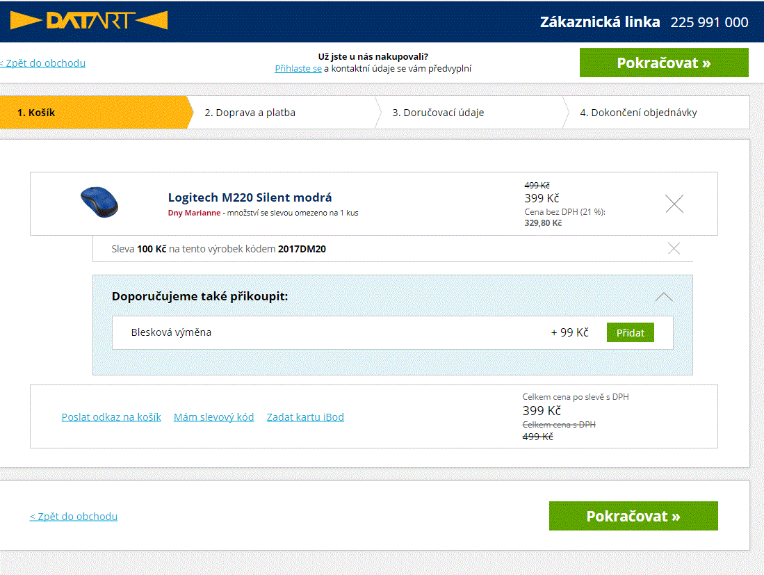 Bezdrátová myš  Logitech M220 