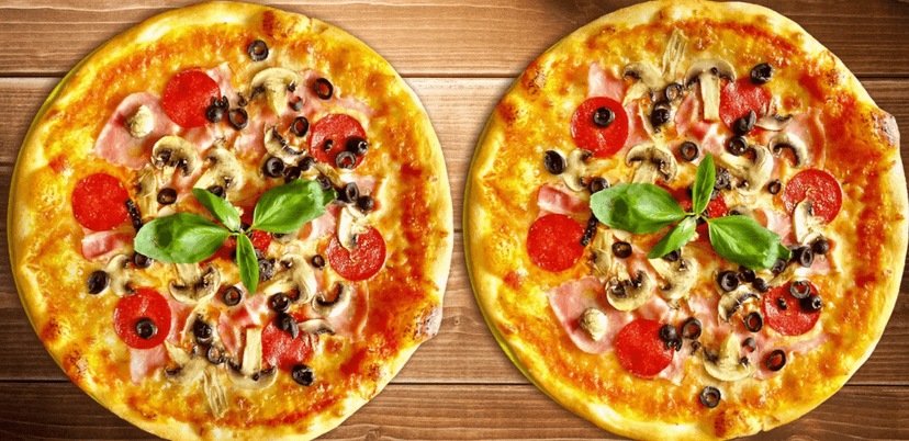 2× pizza dle výběru, průměr 32 cm