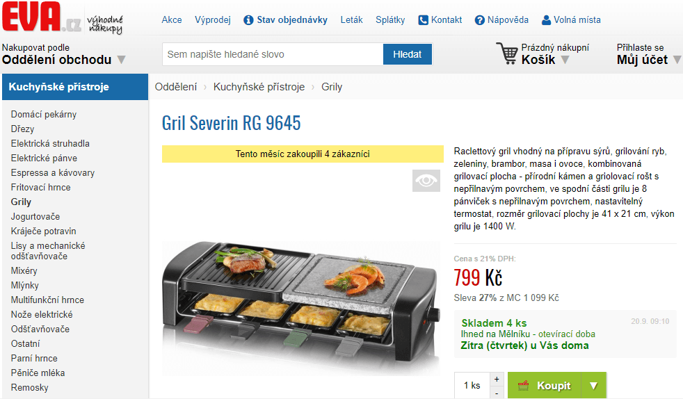 Raclette lávový gril Severin, 55 cm