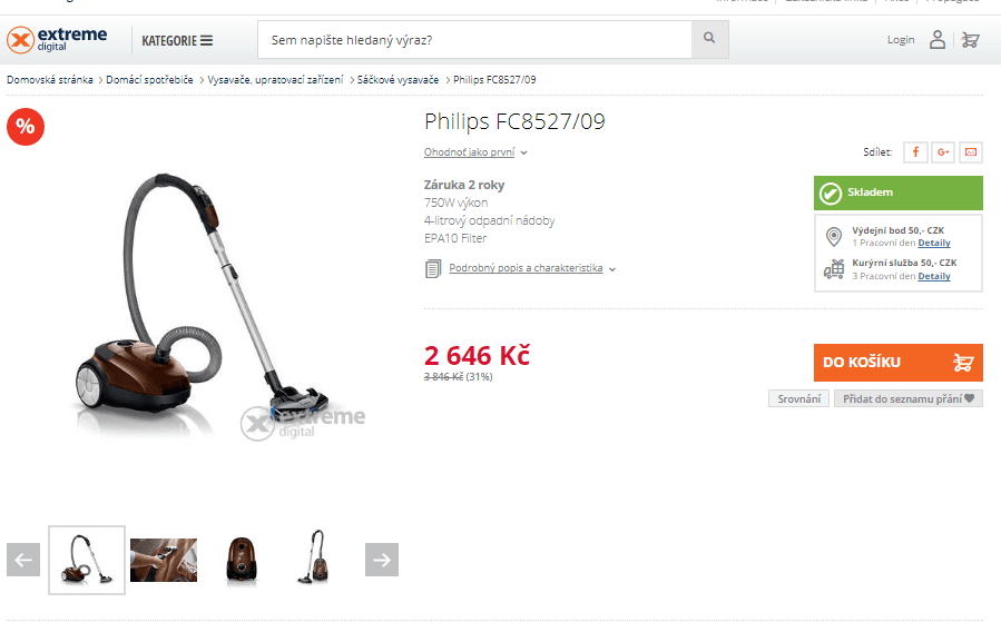 Sáčkový vysavač Philips FC8527/09