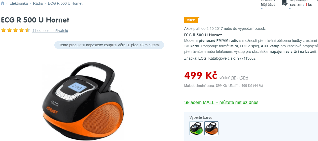 Přenosné rádio ECG, USB vstup