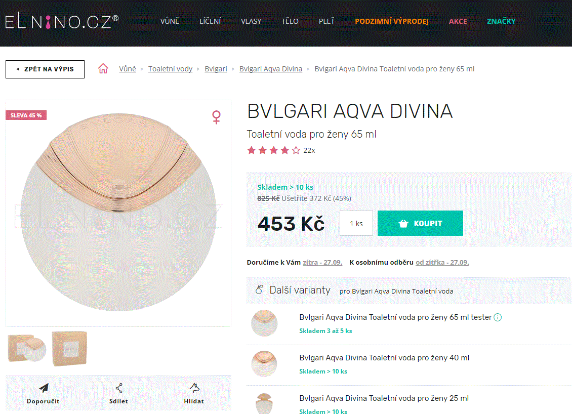 Bvlgari Aqva Divina 65 ml