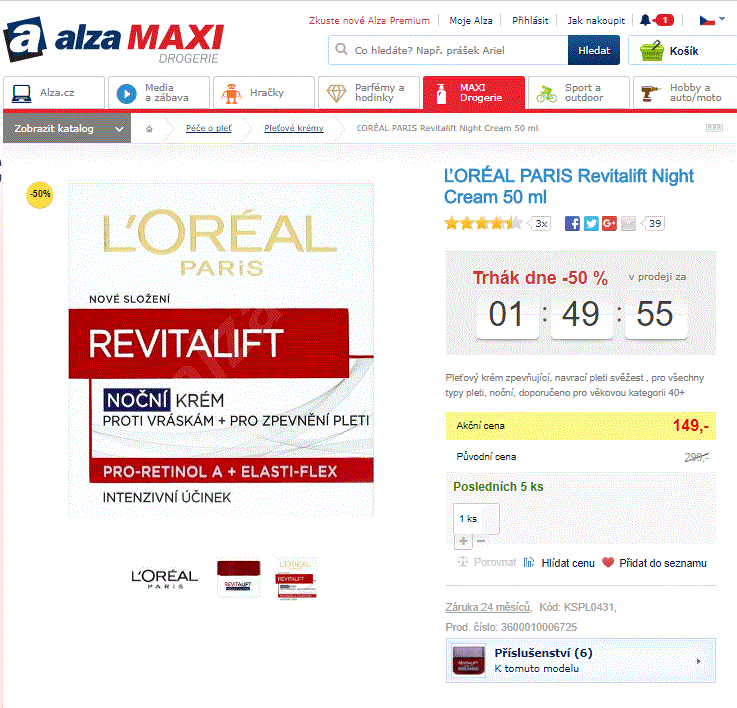 L´Oréal Revitalift Night Cream 50 ml