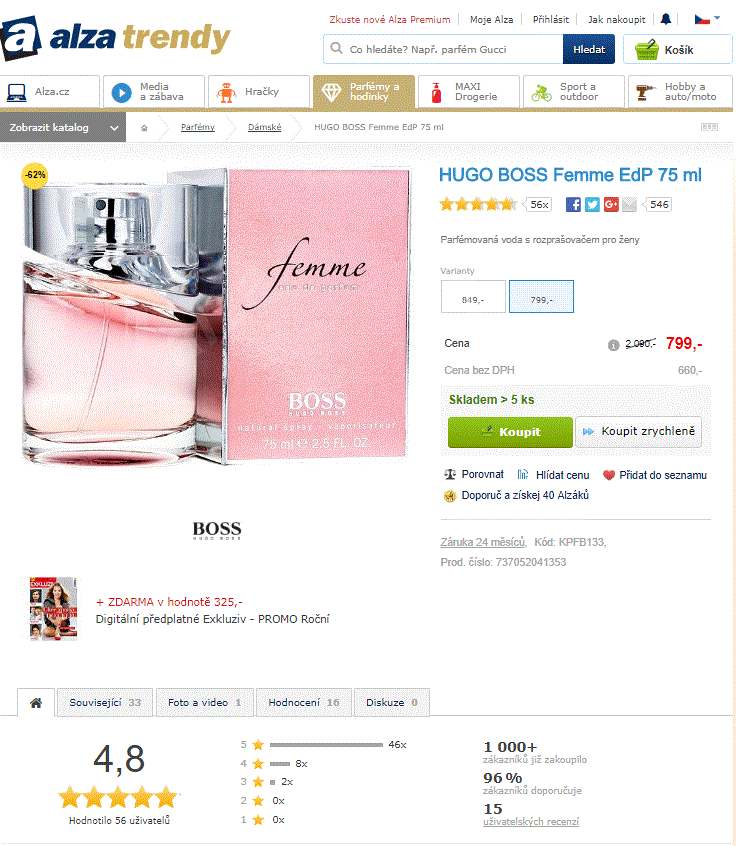 HUGO BOSS Femme EdP 75 ml