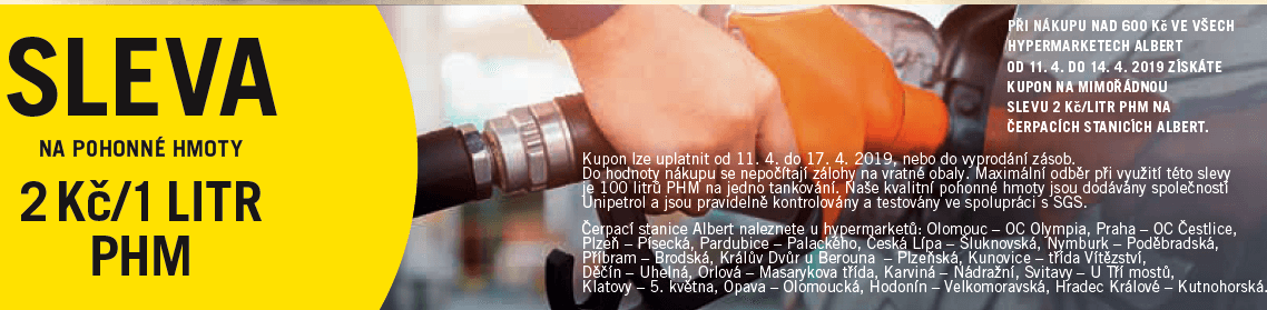 Sleva 2 Kč na litr benzínu a nafty