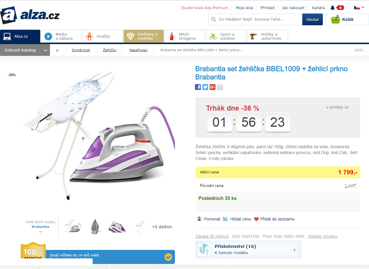 SET žehlička Brabantia + prkno