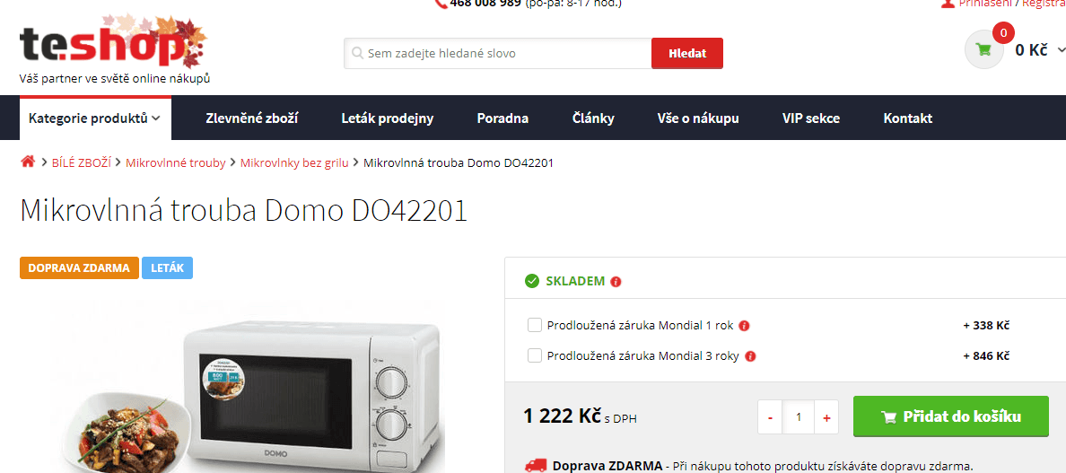 Mikrovlnná trouba DOMO DO 42201