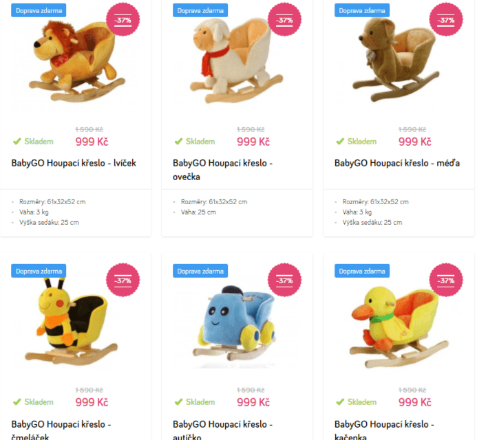 BabyGO Houpací křeslo - různé zvířátka