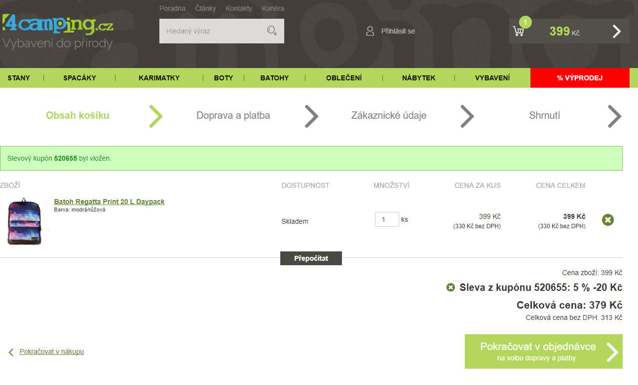 Batoh Regatta Print 20 L