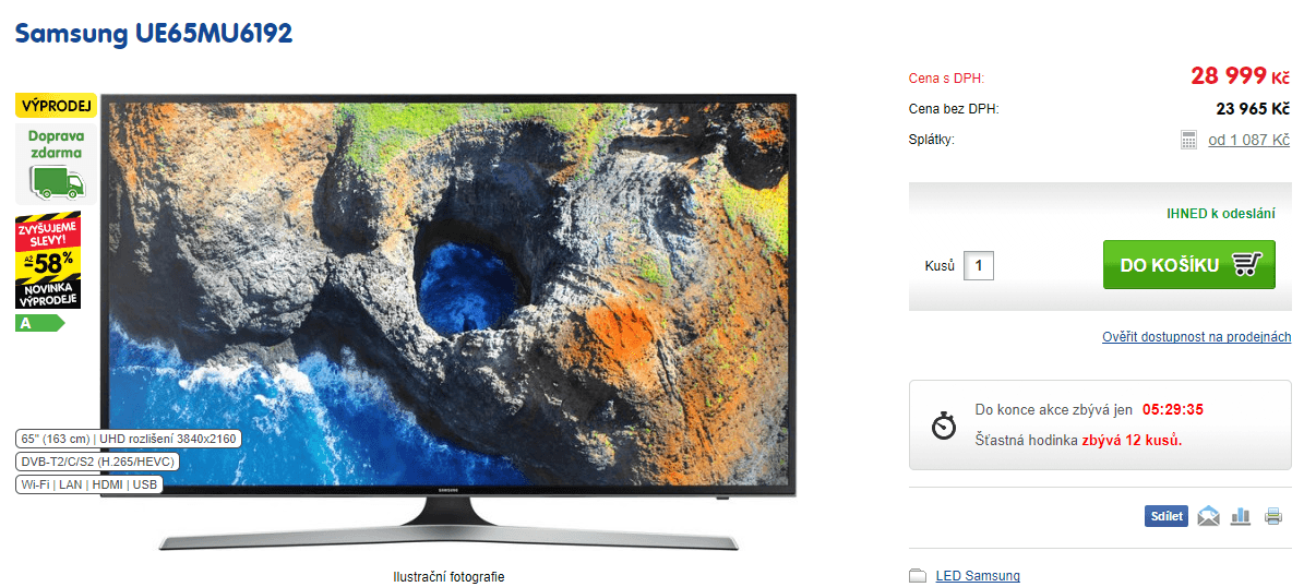Ultra HD TV, Smart, 163 cm, Samsung