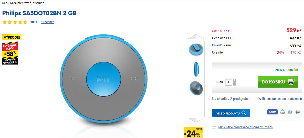 MP3 přehřávač Philips GoGEAR 2 GB