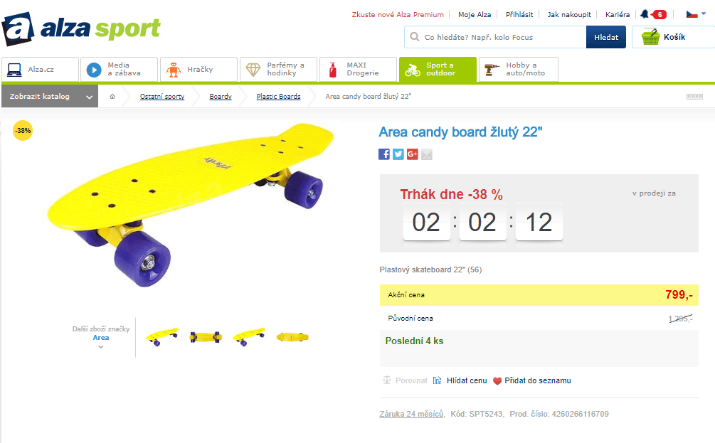 Area candy board žlutý 22"