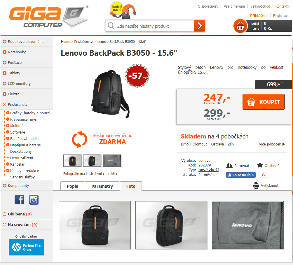 Batoh Lenovo pro notebooky 15,6"