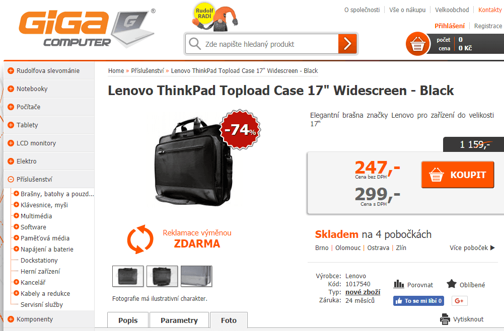 Brašna Lenovo pro notebooky 17"