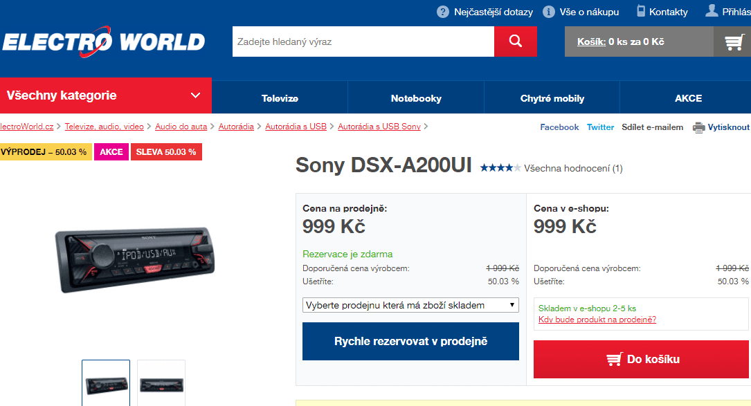 Autorádio SONY