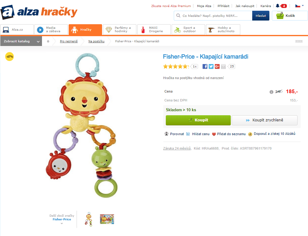 Fisher Price - hračka na kočárek / postýlku