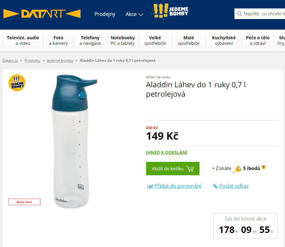 Aladdin láhev do 1 ruky 0,7 l petrolejová