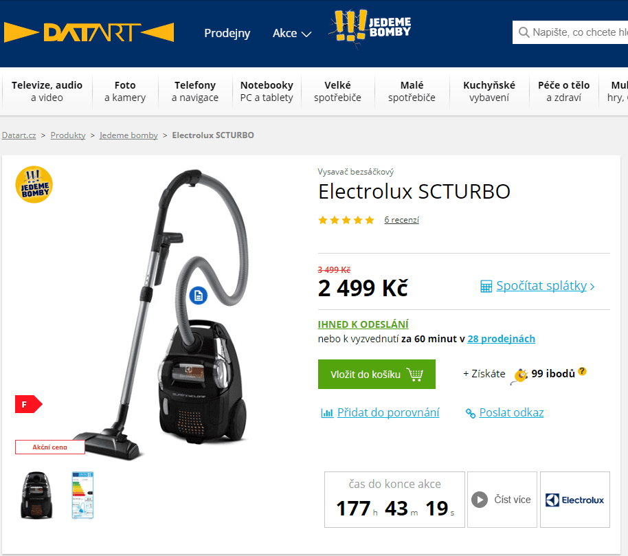 Bezsáčkový, cyklonový vysavač Electrolux