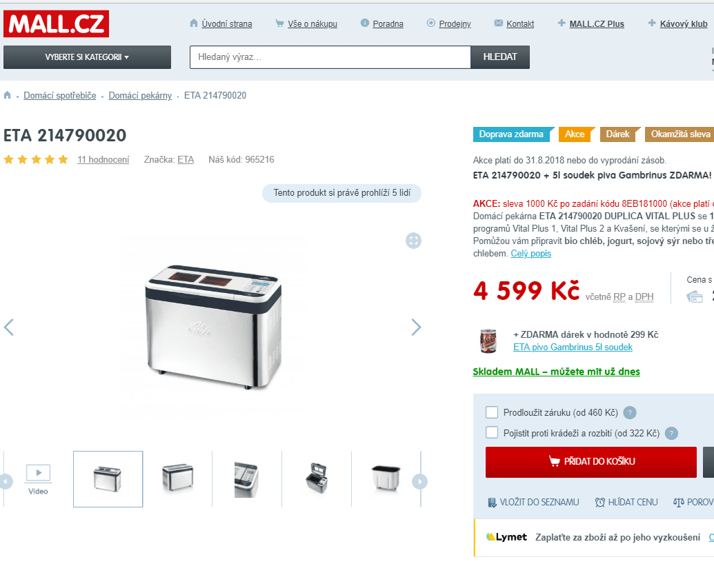 Domácí pekárna ETA Duplica Vital Plus